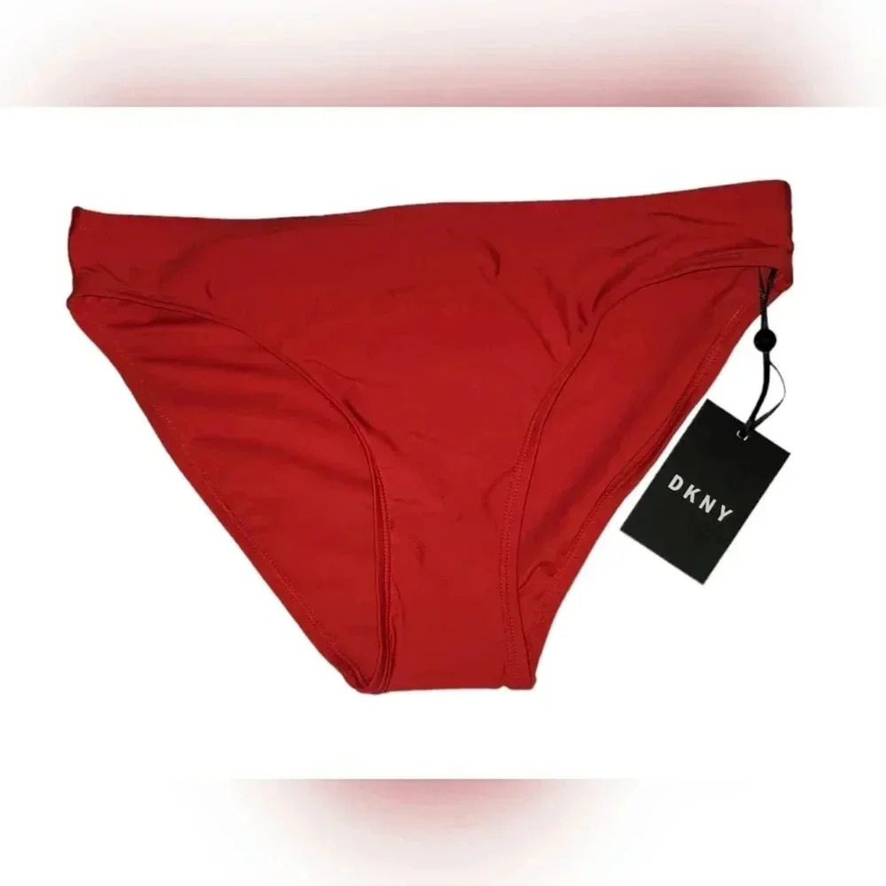 NWT DKNY Red Hipster Bikini Bottoms Size Small & Large